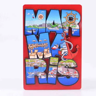 Marmaris Themed Wooden Customised 2D Souvenir Fridge Magnet - 26