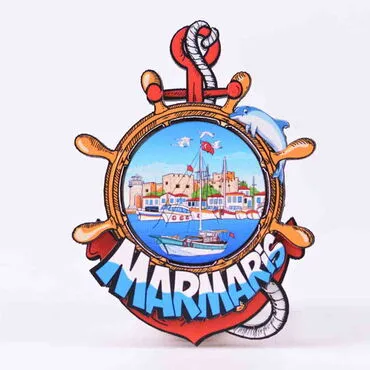Marmaris Themed Wooden Customised 2D Souvenir Fridge Magnet - 28