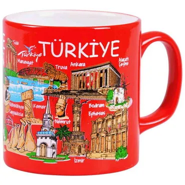 Toptan Türkiye Temalı Serami̇k Yöresel Kupa T 82*90 Mm - 3