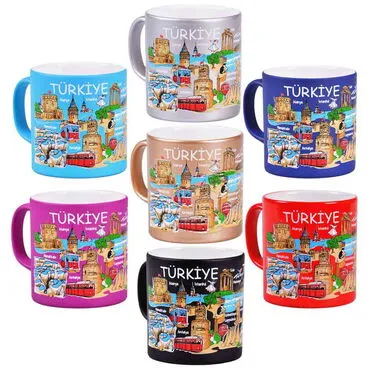 Toptan Türkiye Temalı Serami̇k Yöresel Kupa T 82*90 Mm - 4