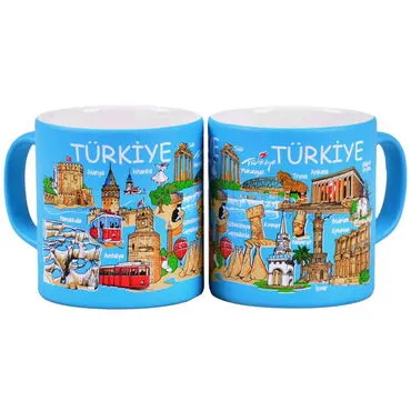 Toptan Türkiye Temalı Serami̇k Yöresel Kupa T 82*90 Mm - 5