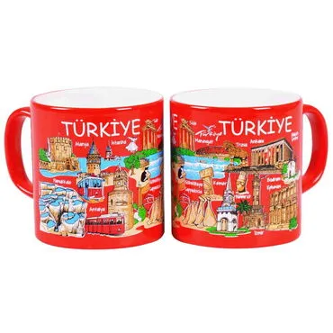 Toptan Türkiye Temalı Serami̇k Yöresel Kupa T 82*90 Mm - 6