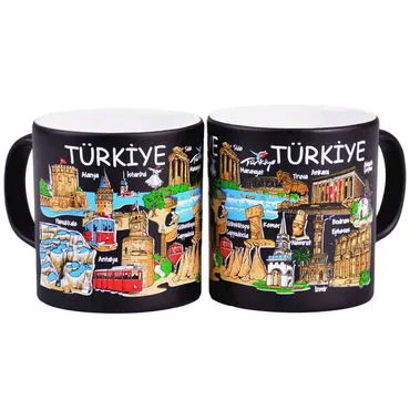 Toptan Türkiye Temalı Serami̇k Yöresel Kupa T 82*90 Mm - 7