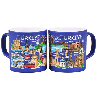 Toptan Türkiye Temalı Serami̇k Yöresel Kupa T 82*90 Mm - 8