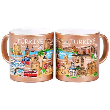 Toptan Türkiye Temalı Serami̇k Yöresel Kupa T 82*90 Mm - 12