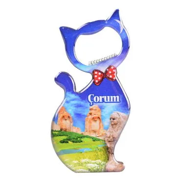 Corum Themed Cat Shaped Metal Magnetic Bottle Opener 97x48 mm