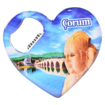 Corum Themed Heart Shaped Metal Magnetic Bottle Opener 85x76 mm