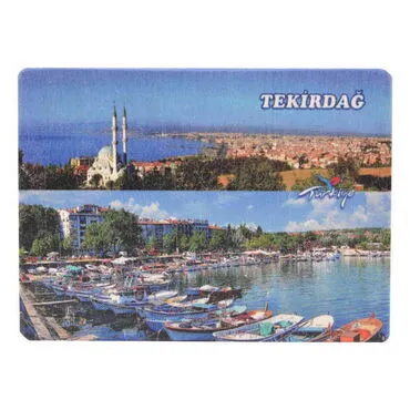 Tekirdag Themed Wooden Uv Printed  Souvenir Fridge Magnet 93x68 mm - 5