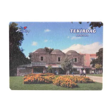 Tekirdag Themed Wooden Uv Printed  Souvenir Fridge Magnet 93x68 mm - 6
