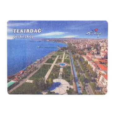Tekirdag Themed Wooden Uv Printed  Souvenir Fridge Magnet 93x68 mm - 7