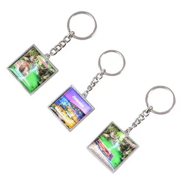 Zonguldak Themed Metal Square Shaped Double Face Keychain 36x95 mm - 2