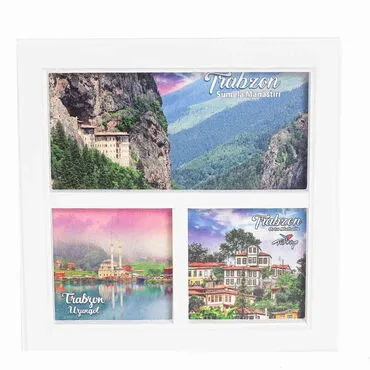 Trabzon Themed Big Wooden Printed Frame 210x210 mm - Standart - 2