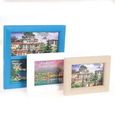 Trabzon Themed Big Wooden Printed Frame 210x210 mm - Standart - 4