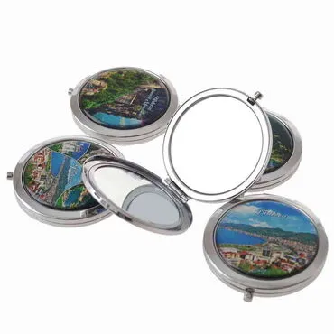 Trabzon Themed Customised Metal Epoxy Travel Make Up Compact Mirror 70x11 mm - 2