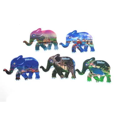 Trabzon Themed Customised UV Printed Plastic Base Elephant Shaped  Fridge Magnet 86x62 mm - 3
