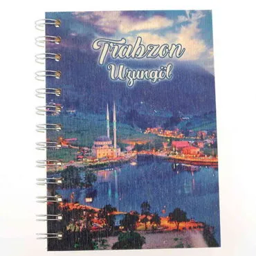 Trabzon Themed Custom Printed Wood Cover Notebook 120x170 mm - 4