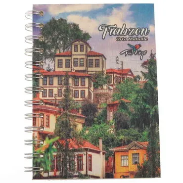 Trabzon Themed Custom Printed Wood Cover Notebook 120x170 mm - 6
