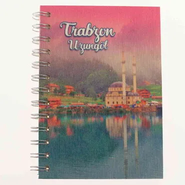Trabzon Themed Custom Printed Wood Cover Notebook 120x170 mm - 7