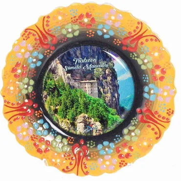 Toptan Trabzon Temalı Çini Myros Resim Tabak 25 cm - 3