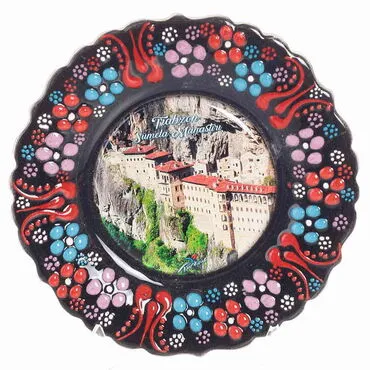 Toptan Trabzon Temalı Çini Myros Resim Tabak 25 cm - 4