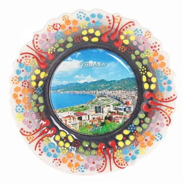 Toptan Trabzon Temalı Çini Myros Resim Tabak 25 cm - 5