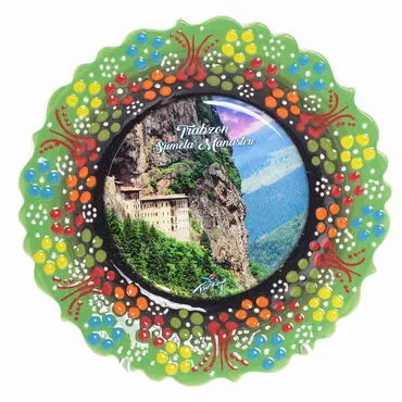 Toptan Trabzon Temalı Çini Myros Resim Tabak 25 cm - 6