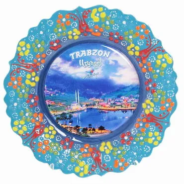 Toptan Trabzon Temalı Çini Myros Resim Tabak 25 cm - 7