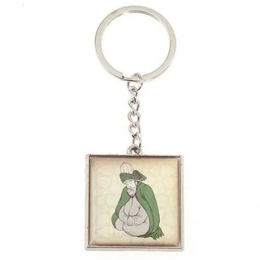 Konya Themed Metal Square Shaped Double Face Keychain 36x95 mm - 5
