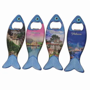 Toptan Trabzon Temalı Myros Metal Balık Açacak Magnet 120x43 mm - 3