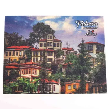 Toptan Trabzon Temalı 3D Resimli Ahşap Magnet - 3