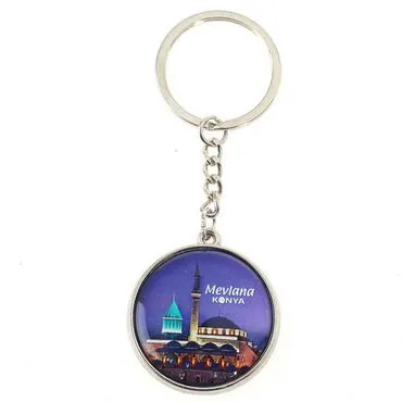 Konya Themed Metal Round Keychain 40x100 mm - 2
