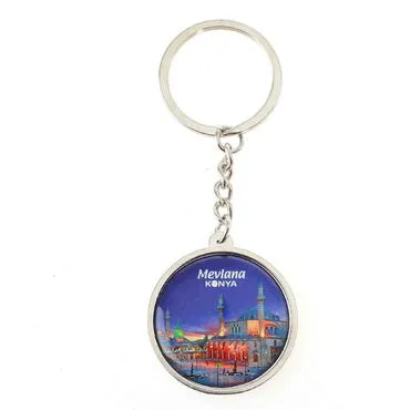 Konya Themed Metal Round Keychain 40x100 mm - 3