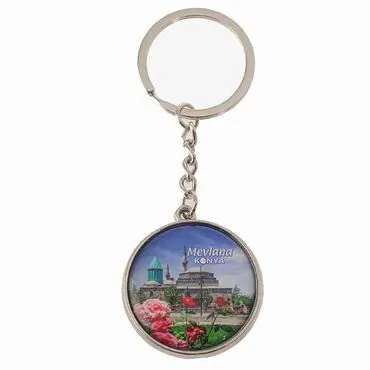 Konya Themed Metal Round Keychain 40x100 mm - 4