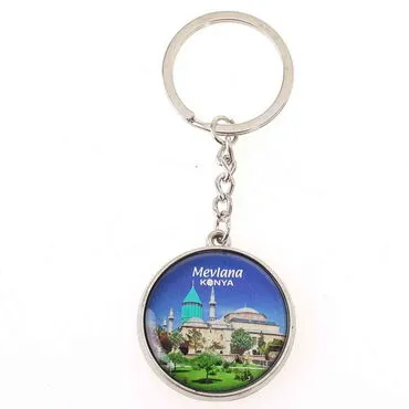 Konya Themed Metal Round Keychain 40x100 mm - 5