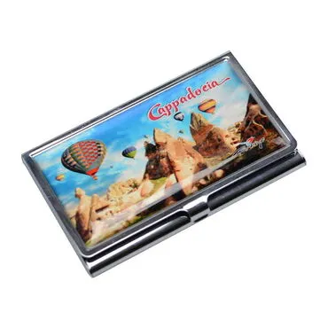Cappodocia Themed Customised Metal Card Holder 94x60x8 mm - Standart - 3