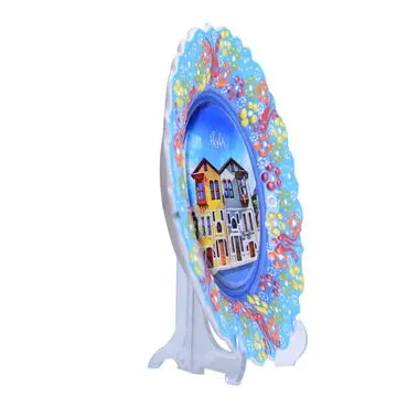 Aksehir Themed Turkish Ceramic Plate With Epoxy 12 Cm - 2