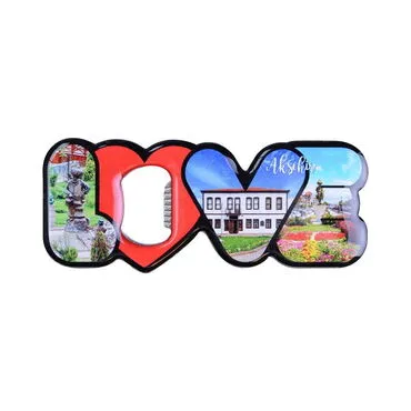 Aksehir Themed Love Letter Shaped Metal Magnetic Opener 114x47 mm
