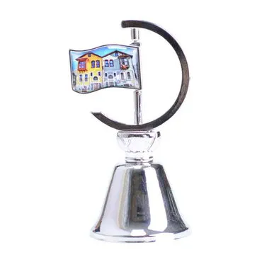 Aksehir Themed Collectible Souvenir Double Face Metal Spinner Flag Bell 44x96 mm - Karma - 4