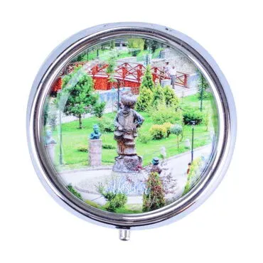 Aksehir Themed Customised Epoxy Round Pill Box 50x15 mm - 7