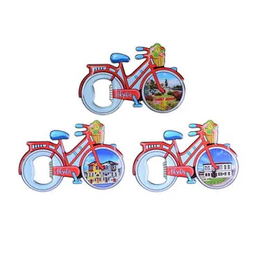 Aksehir Themed Bicycle Shaped Metal Magnetic Bottle Opener 100x65 mm - 3