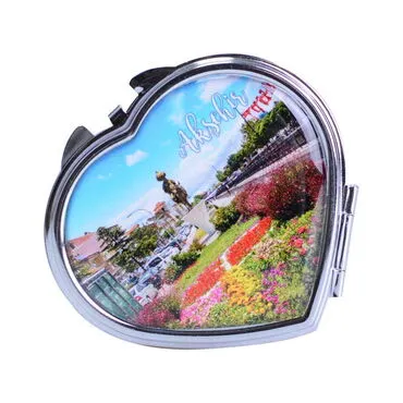 Toptan Akşehir Temalı Myros Metal Kalp Ayna 70x65x8 mm - 4