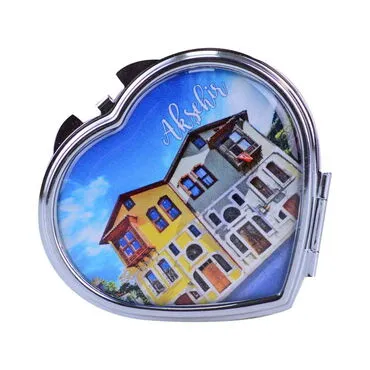 Toptan Akşehir Temalı Myros Metal Kalp Ayna 70x65x8 mm - 6