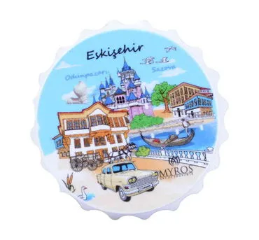 Toptan Eskişehir Temalı Uv Baskılı Küçük Kapak Açacak Magnet 58x15 mm