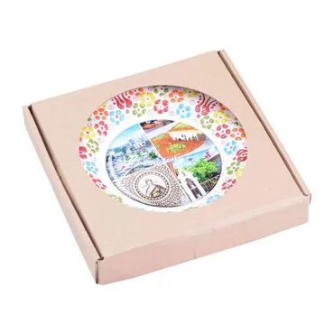 Toptan Hatay Temalı Çini Myros Resim Tabak 18 cm - 3