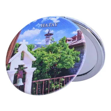 Toptan Hatay Temalı Myros Yuvarlak Özelleştirilmiş Pu Ayna 72x11 mm - 2