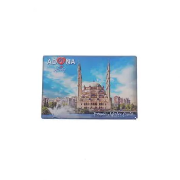 Adana Themed Epoxy Dome Rectangle Souvenir Fridge Magnet 80x55 mm - 3