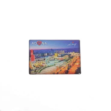 Adana Themed Epoxy Dome Rectangle Souvenir Fridge Magnet 80x55 mm - 4