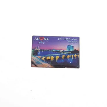 Adana Themed Epoxy Dome Rectangle Souvenir Fridge Magnet 80x55 mm - 5