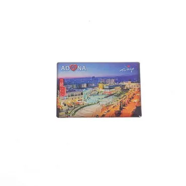 Adana Themed Epoxy Dome Rectangle Souvenir Fridge Magnet 80x55 mm - 6