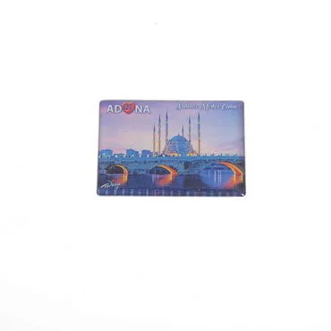 Adana Themed Epoxy Dome Rectangle Souvenir Fridge Magnet 80x55 mm - 7